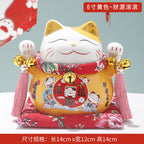 Lucky Cat Ceramic Home Ornament Creative Japanese-style Fortune Cat Small Pocket Store Opening Event Gift Wholesale