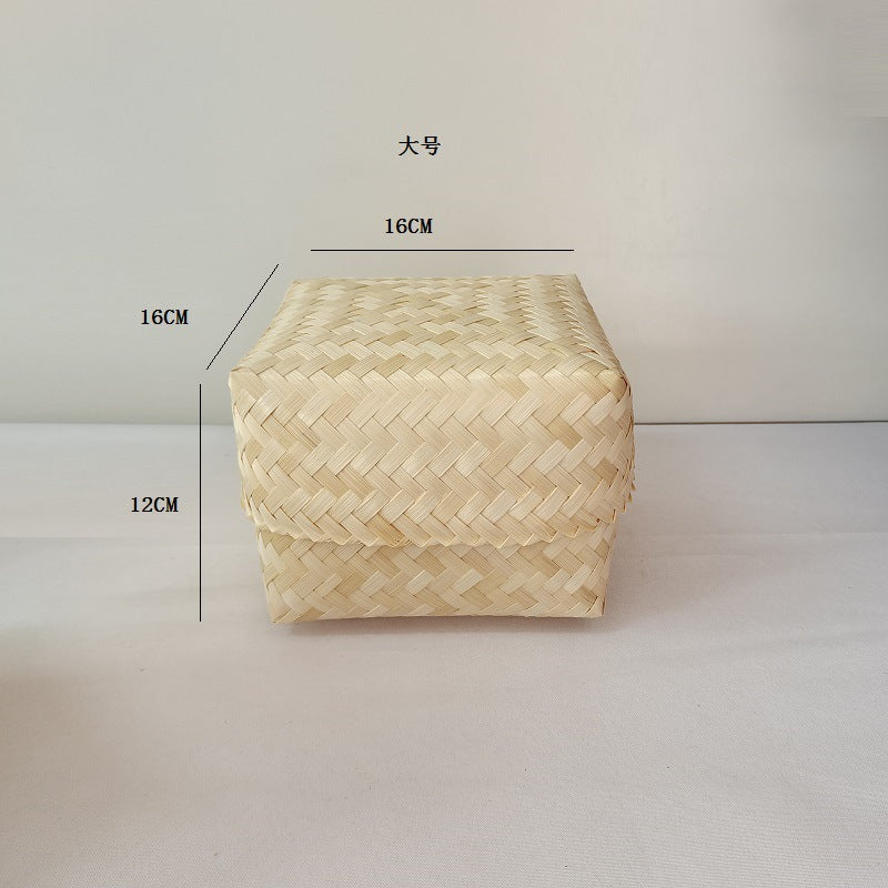 Factory bamboo weaving gift boxes, bamboo boxes, wedding candy boxes, candy baskets, souvenir gift packaging boxes, folk crafts, covered bamboo