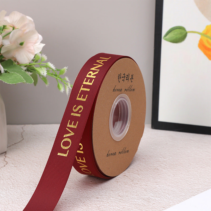 Valentine's Day flower shop floral supplies English threaded ribbon DIY bouquet ribbon material spot wholesale