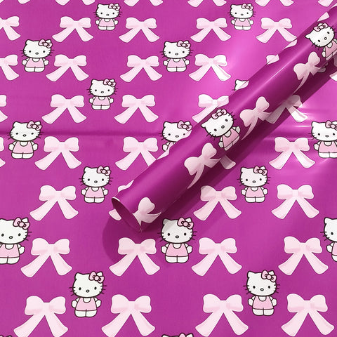 Cross-border foreign trade explosion kitten bow flower wrapping paper flower packaging waterproof floral packaging material