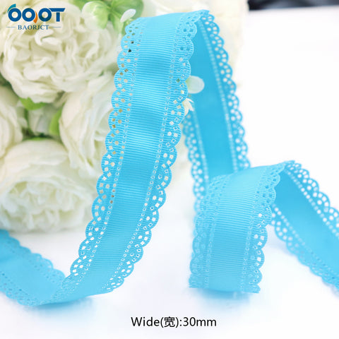3cm Solid Color Lace Hollow Grosgrain Ribbon Eco-Friendly Durable Modern DIY Handmade Bow Headgear Hair Valentine's Day Wedding
