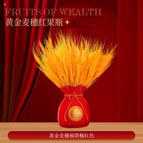 Year of the Horse Lucky Bucket Ornament 2026 Happy New Year Hug Bucket Lucky Fruit Red Fruit Living Room Decoration Spring Festival Atmosphere Decoration