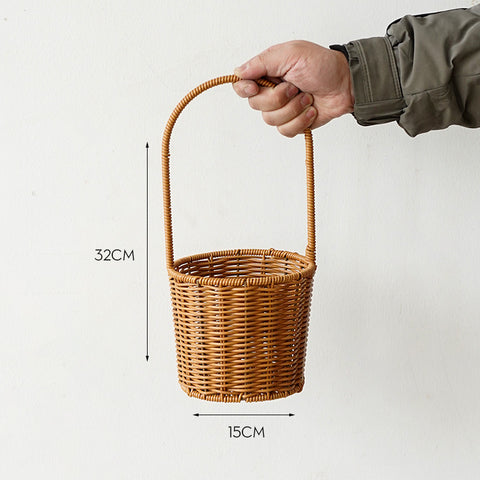 Gift box woven flower basket handmade straw basket outdoor camping home decoration teacher's day gift box