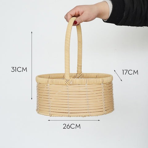 Gift box woven flower basket handmade straw basket outdoor camping home decoration teacher's day gift box