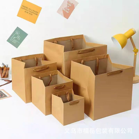 Cross-border kraft paper bag small gift bag flower tote bag cake packaging bag clothing oversized gift bag wholesale