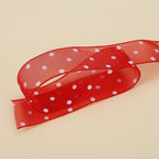 Spot 2.5cm star yarn with flower packaging ribbon polka dot snow yarn webbing bouquet bow ribbon