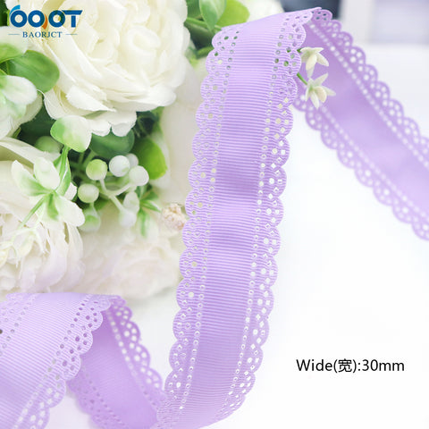 3cm Solid Color Lace Hollow Grosgrain Ribbon Eco-Friendly Durable Modern DIY Handmade Bow Headgear Hair Valentine's Day Wedding
