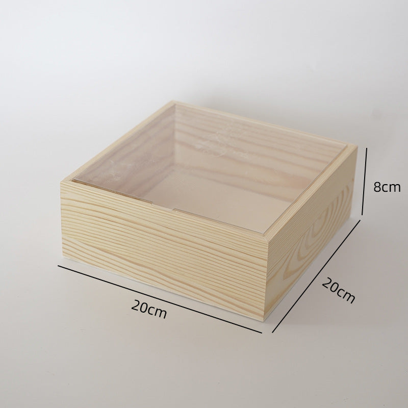 Holiday light luxury high-grade wooden flower box, flower sunflower arrangement square gift box, flower shop DIY floral materials