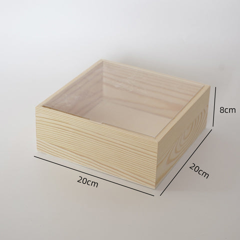 Holiday light luxury high-grade wooden flower box, flower sunflower arrangement square gift box, flower shop DIY floral materials