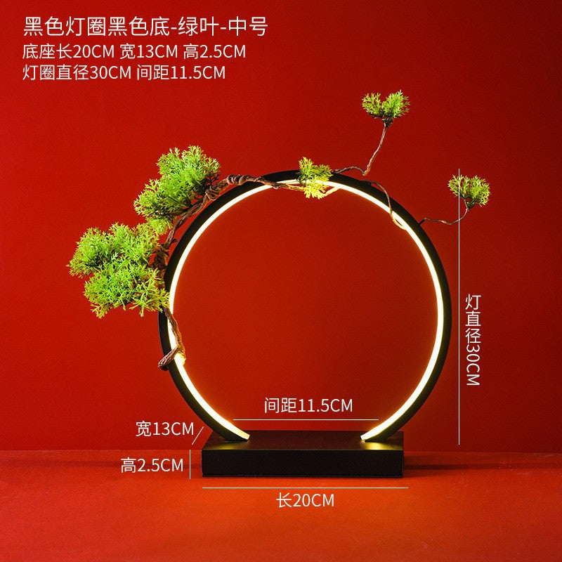 New Chinese LED lamp ring living room creative ornament Gundam background light gift home decoration flowing water ornament