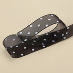 Spot 2.5cm star yarn with flower packaging ribbon polka dot snow yarn webbing bouquet bow ribbon
