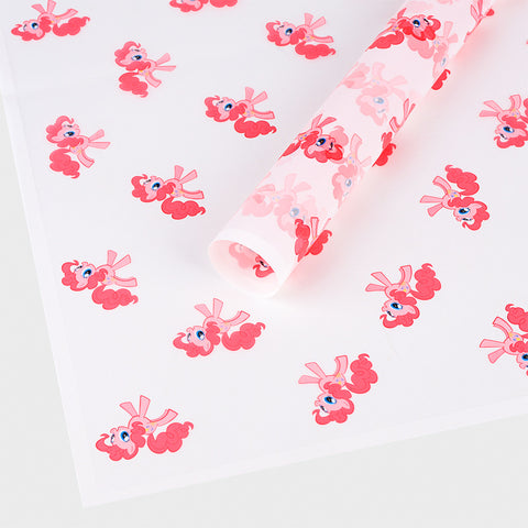 Cross-border hot-selling cartoon pony Baoli Ouya paper thickened waterproof flower flower paper pony head flower packaging material