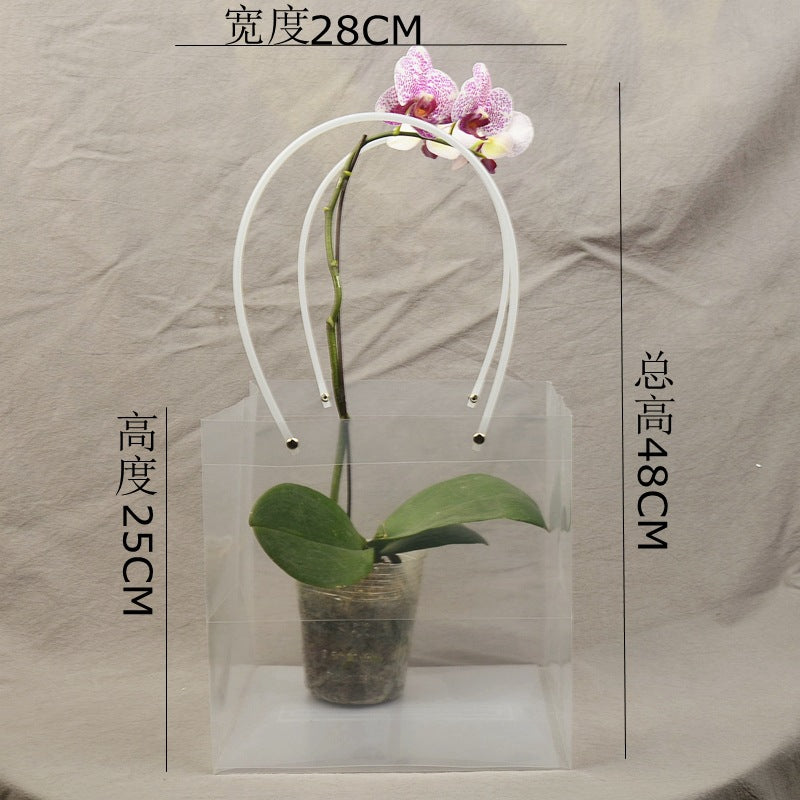 PVC Transparent Square Trapezoid Handle Packaging Bag Waterproof Plastic Storage for Festival Gifts Shrink Bag