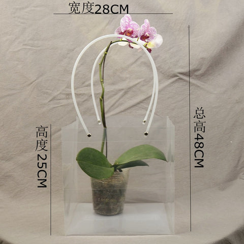 PVC Transparent Square Trapezoid Handle Packaging Bag Waterproof Plastic Storage for Festival Gifts Shrink Bag