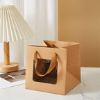Recyclable Eco-friendly Art Gift Bags Clear PVC Window Paper Box for Flowers Dolls Toys Christmas Thank You Presents