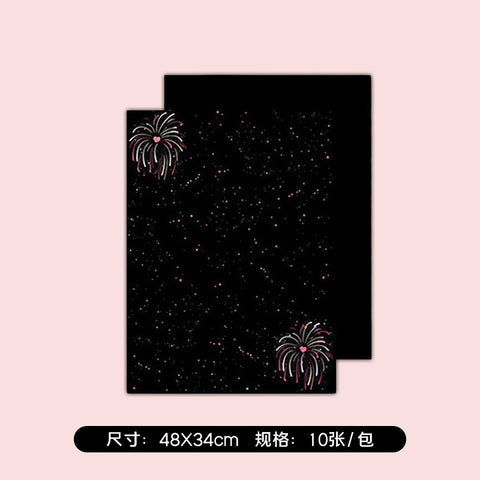 New black fireworks bouquet cardstock new year's eve flower packaging styling paper chrysanthemum diy material floral packaging paper