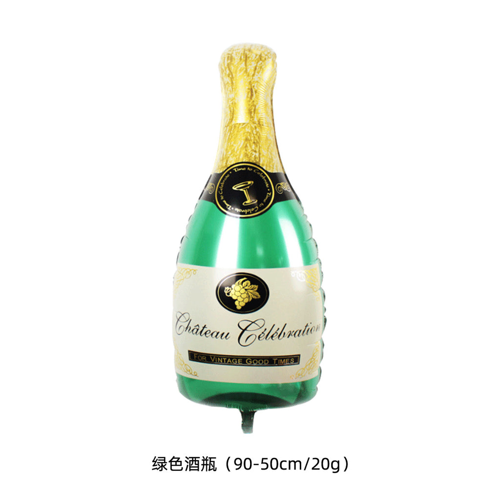 Party decoration, aluminum film balloons, cross-border arrangement, New Year's wine bottle, wine glass, birthday wine bottle, wine glass balloon wholesale