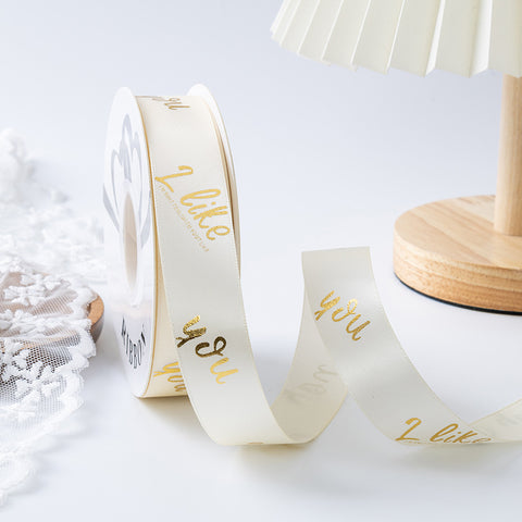 Valentine's Day bronzing polyester ribbon bow webbing florist material wholesale flower gift cake packaging ribbon