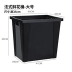 French bucket, plastic drop-resistant flower bucket, large waking flower bucket, liftable black bucket, flower shop ornament wholesale.