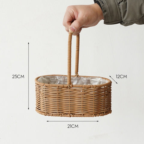 Gift box woven flower basket handmade straw basket outdoor camping home decoration teacher's day gift box