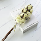 Simulation cotton head natural dried flower handmade retro country style flower arrangement wreath bouquet shooting props