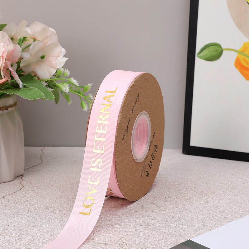 Valentine's Day flower shop floral supplies English threaded ribbon DIY bouquet ribbon material spot wholesale