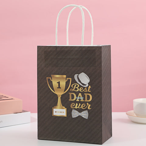 New Father's Day Gift Bag Holiday Tote Bag Packaging Bag Birthday Gift Bag White Cardboard Gift Paper Bag
