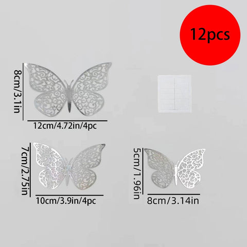 Colorful Butterfly 3D Wall Stickers Festival & Birthday Home Decoration Art Decorative Paper