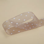 Spot 2.5cm star yarn with flower packaging ribbon polka dot snow yarn webbing bouquet bow ribbon