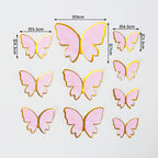 Vibrant Yellow Blue Pink Art Deco Paper Butterfly Cake Toppers for Home Decoration and Anniversary Celebrations