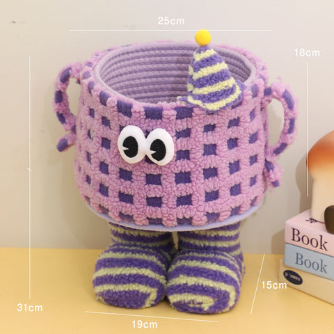Dopamine woven storage basket desktop living room entrance ornament large capacity small monster snacks doll storage basket