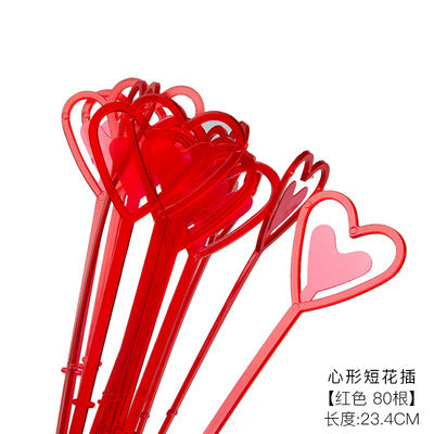 23 long bouquet plastic short insert greeting card card clip flower love insert card clip flower basket insert rod flower shop supplies