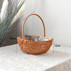 Modern Style Hand-Woven Rattan Wicker Shape Storage Basket Eco-Friendly Durable Lightweight Multifunctional Home Garden Plant