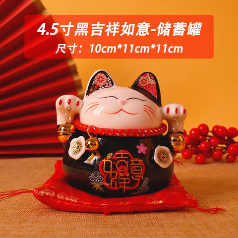 4.5 inch Lucky Cat Cute Cartoon Piggy Bank Ceramic Gift Printing Home Decoration Customer Wholesale Shipping