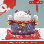 Lucky Cat Ceramic Home Ornament Creative Japanese-style Fortune Cat Small Pocket Store Opening Event Gift Wholesale