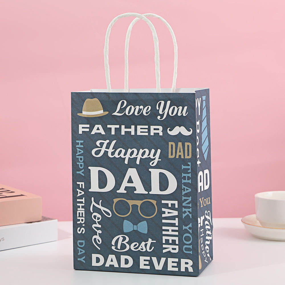 New Father's Day Gift Bag Holiday Tote Bag Packaging Bag Birthday Gift Bag White Cardboard Gift Paper Bag