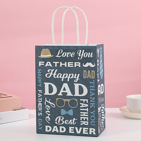 New Father's Day Gift Bag Holiday Tote Bag Packaging Bag Birthday Gift Bag White Cardboard Gift Paper Bag