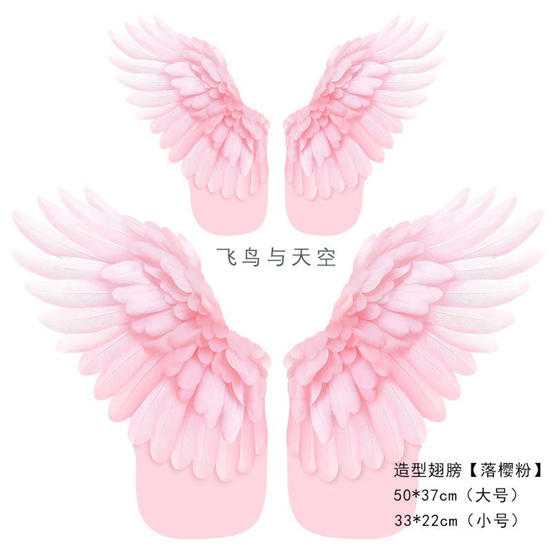 Birds and Sky Shaping Feather Wings Wrapping Paper Flower Bouquet Handmade DIY Floral Materials Mother's Day