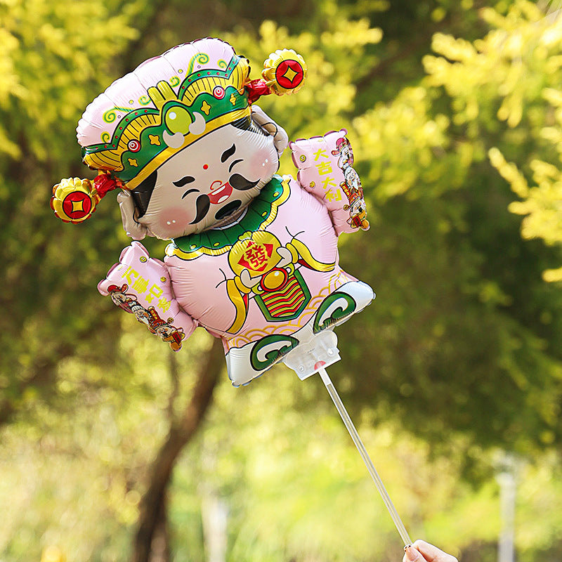 The new God of Wealth large clip balloon All the best cartoon aluminum film clip balloon stall good things recommended