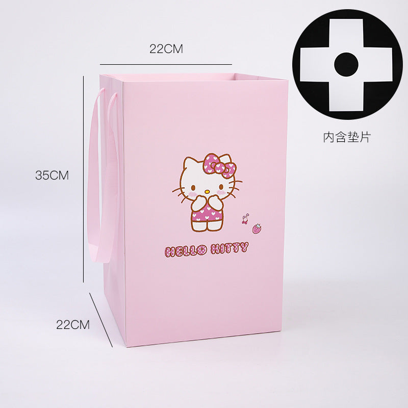 Zhuo Qixi Festival new product hello kitty flower tote bag ice cream bucket special tote bag packing bag