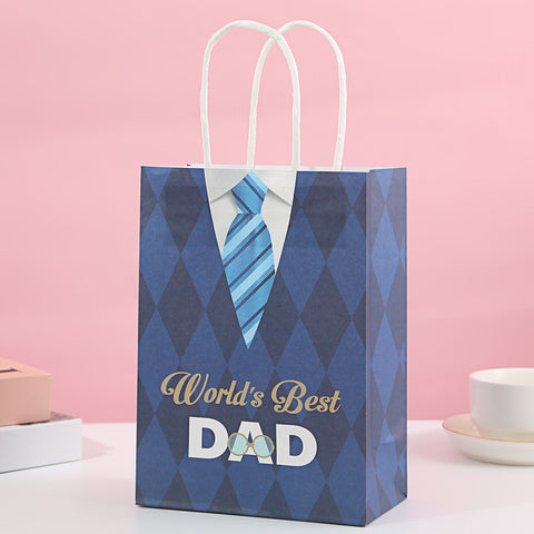 New Father's Day Gift Bag Holiday Tote Bag Packaging Bag Birthday Gift Bag White Cardboard Gift Paper Bag