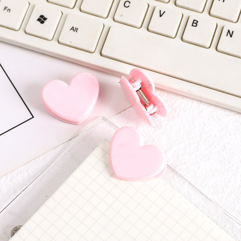 ins transparent mini love clip plastic test paper book folder heart-shaped decorative photo clip sticky note clip