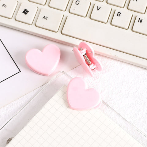 ins transparent mini love clip plastic test paper book folder heart-shaped decorative photo clip sticky note clip