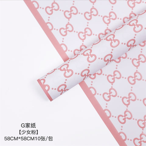 Manufacturer wholesale fashion simple flower wrapping paper light luxury creative four-leaf clover high-end flower shop floral material package flower paper