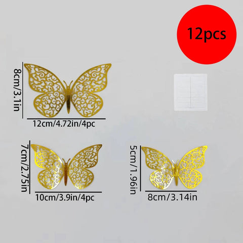 Colorful Butterfly 3D Wall Stickers Festival & Birthday Home Decoration Art Decorative Paper
