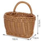 Japanese style rattan kitchen ginger and garlic storage basket kitchen utensils hanging basket indoor small items storage wall hanging basket portable small flower basket
