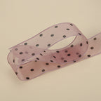 Spot 2.5cm star yarn with flower packaging ribbon polka dot snow yarn webbing bouquet bow ribbon