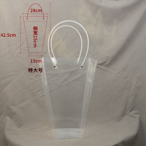 PVC Transparent Square Trapezoid Handle Packaging Bag Waterproof Plastic Storage for Festival Gifts Shrink Bag