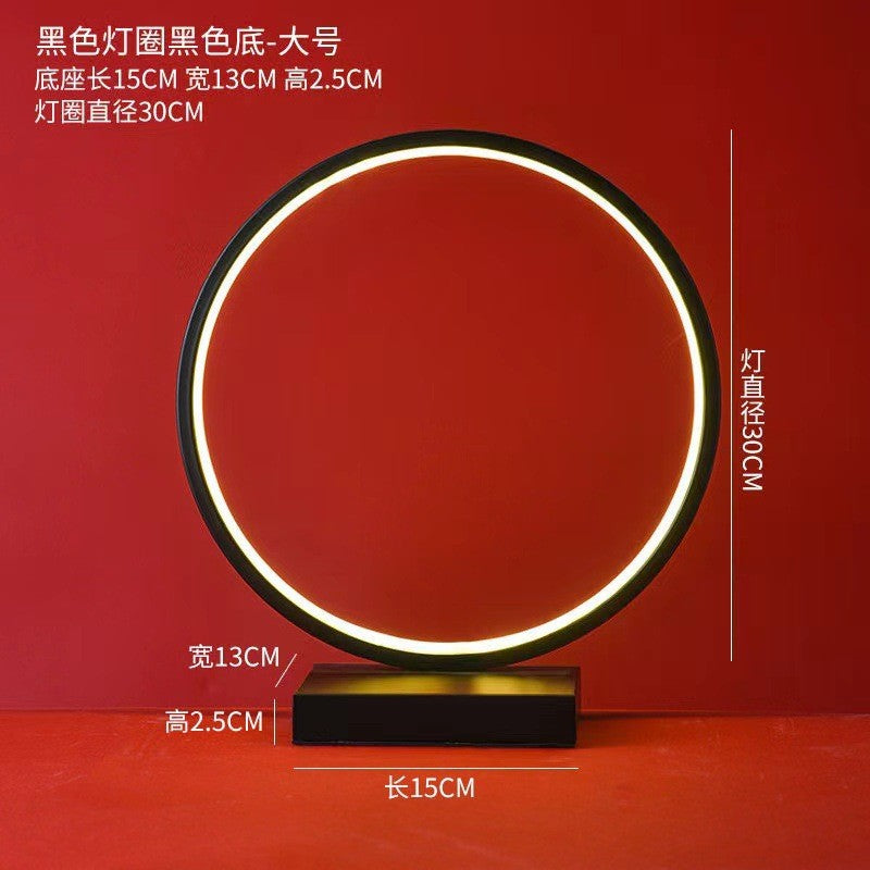 New Chinese LED lamp ring living room creative ornament Gundam background light gift home decoration flowing water ornament