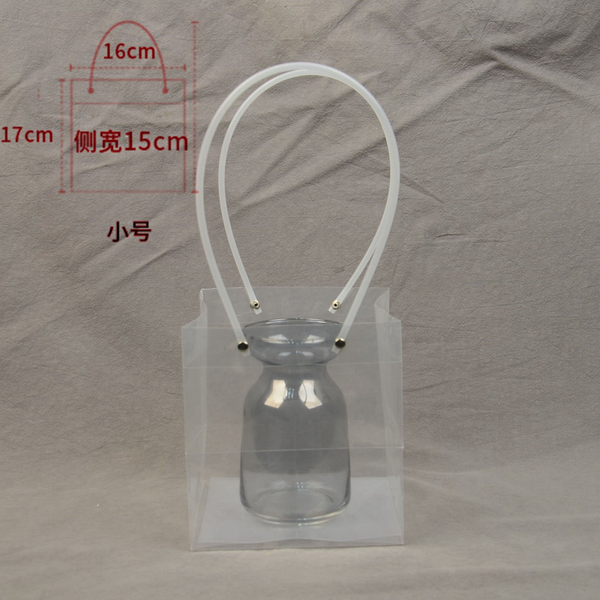 PVC Transparent Square Trapezoid Handle Packaging Bag Waterproof Plastic Storage for Festival Gifts Shrink Bag